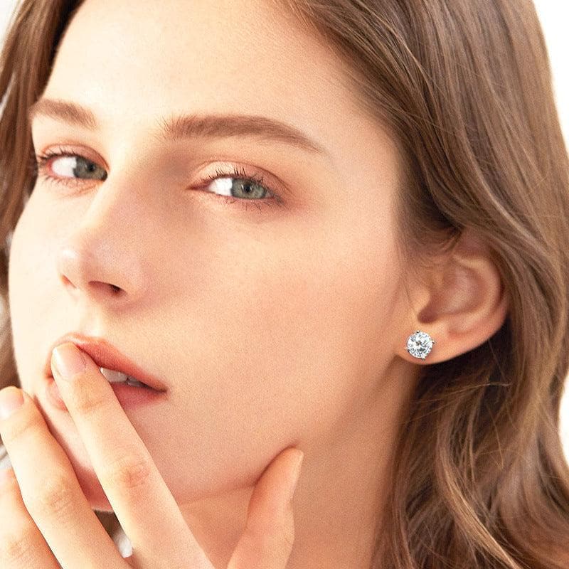 KaiSun Jewelry Lab-grown Mosan diamond earrings - KaiSunJewel