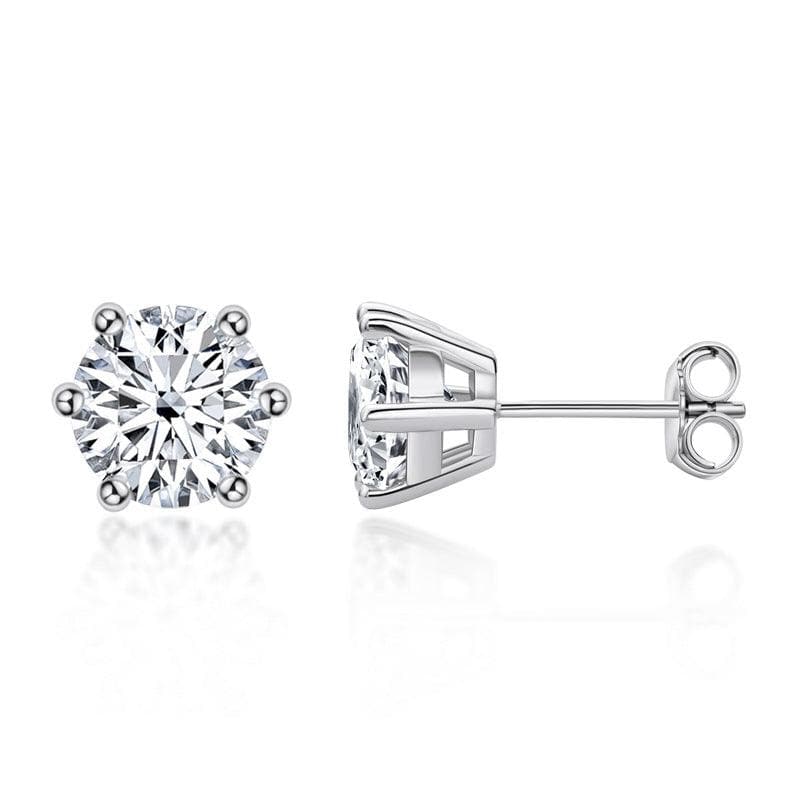 D Color Moissanite Stud Earrings | 925 Sterling Silver