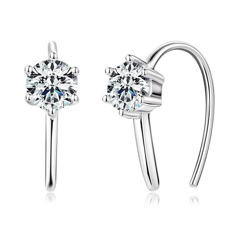 KaiSun Jewelry Lab-grown Mosan diamond earrings U-shaped - KaiSunJewel