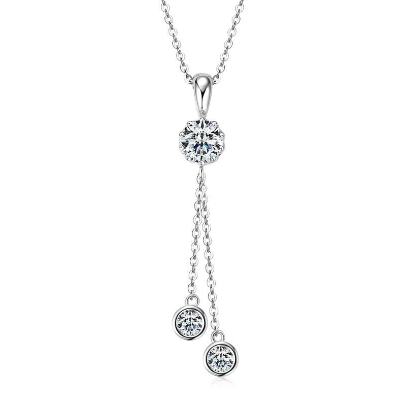 Elegant Moissanite Crown Pendant Necklace | 925 Sterling Silver