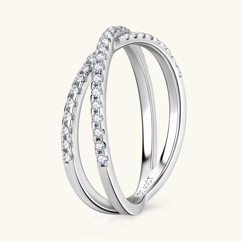 Moissanite Cross-Fashion Design Ring | Elegant and Modern